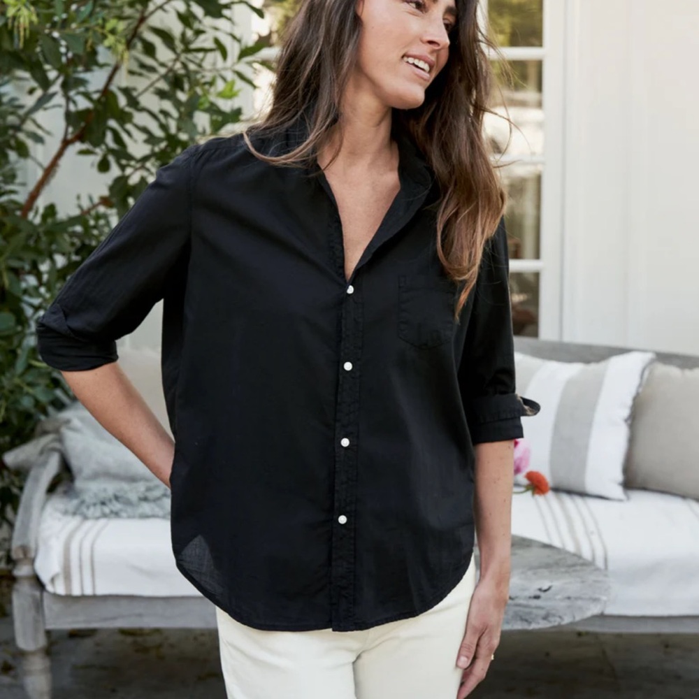 NEW Frank & Eileen Black Barry Cotton Button-Up Shirt Size XS Extra Small